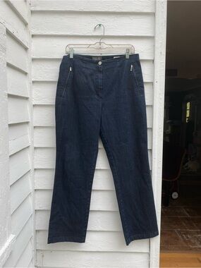 Vintage Vanilia Dark Blue Jeans Straight-Leg High-rise